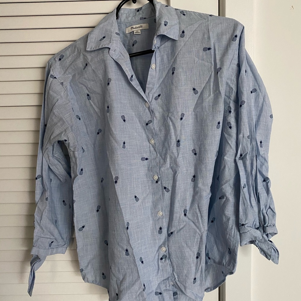 Madewell Pineapple button down shirt